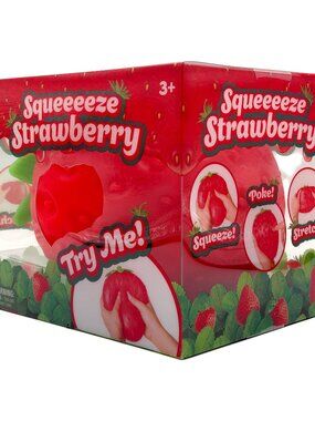 Sunny Days Entertainment Squeeeeze Strawberry Jumbo Squishy Sensory Toy Red